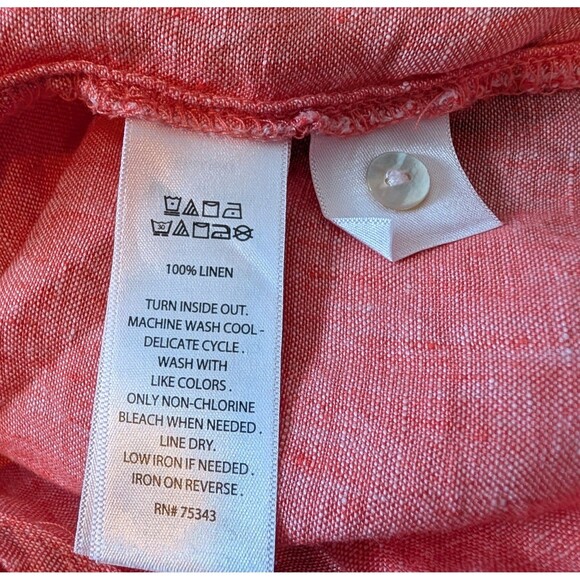 Christian Siriano Blouse 100% Linen Size M Pink Shirt Tunic Sleeveless EUC - Picture 7 of 8